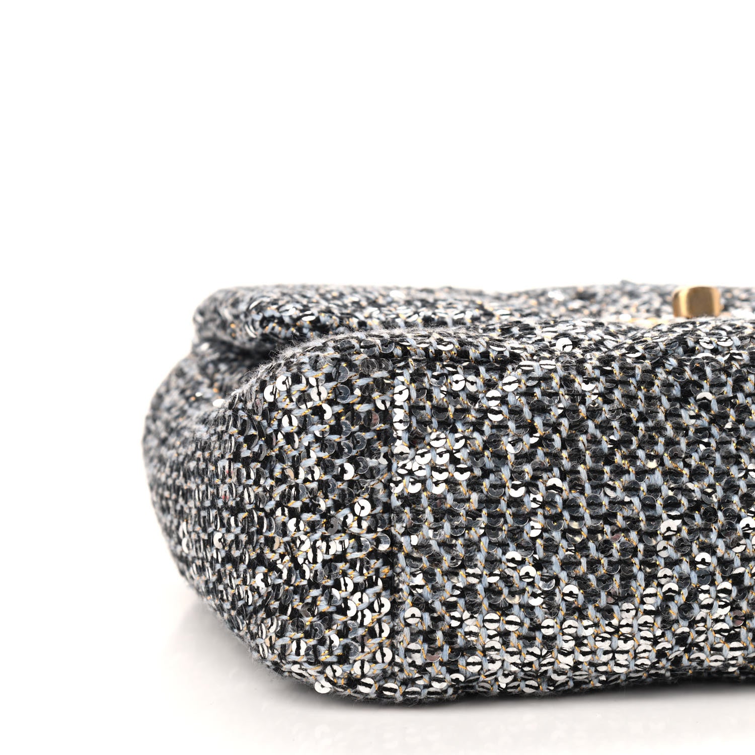 Chanel Sequin Quilted Medium Chanel 19 Flap Silver 8 of 9