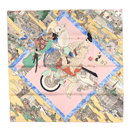Hermes Silk Les Artisans D'Hermes Scarf 90 Rose Pale Vert Amande 1 of 3