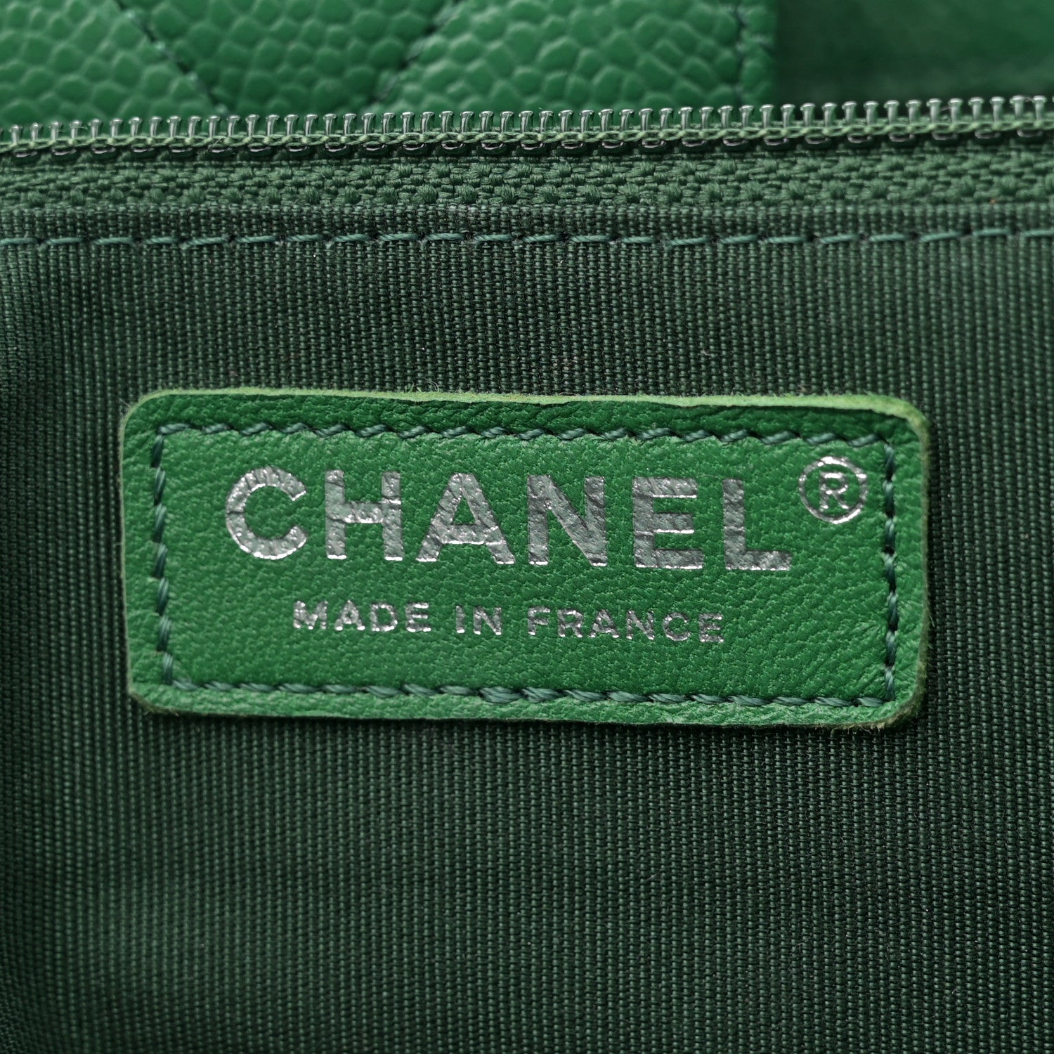 Chanel Caviar Quilted Large Classic Shopping Tote Green 6 of 10