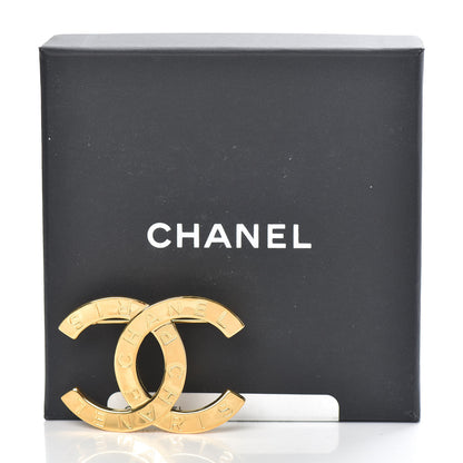 Chanel Metal Paris Button CC Large Brooch Gold 5 of 5