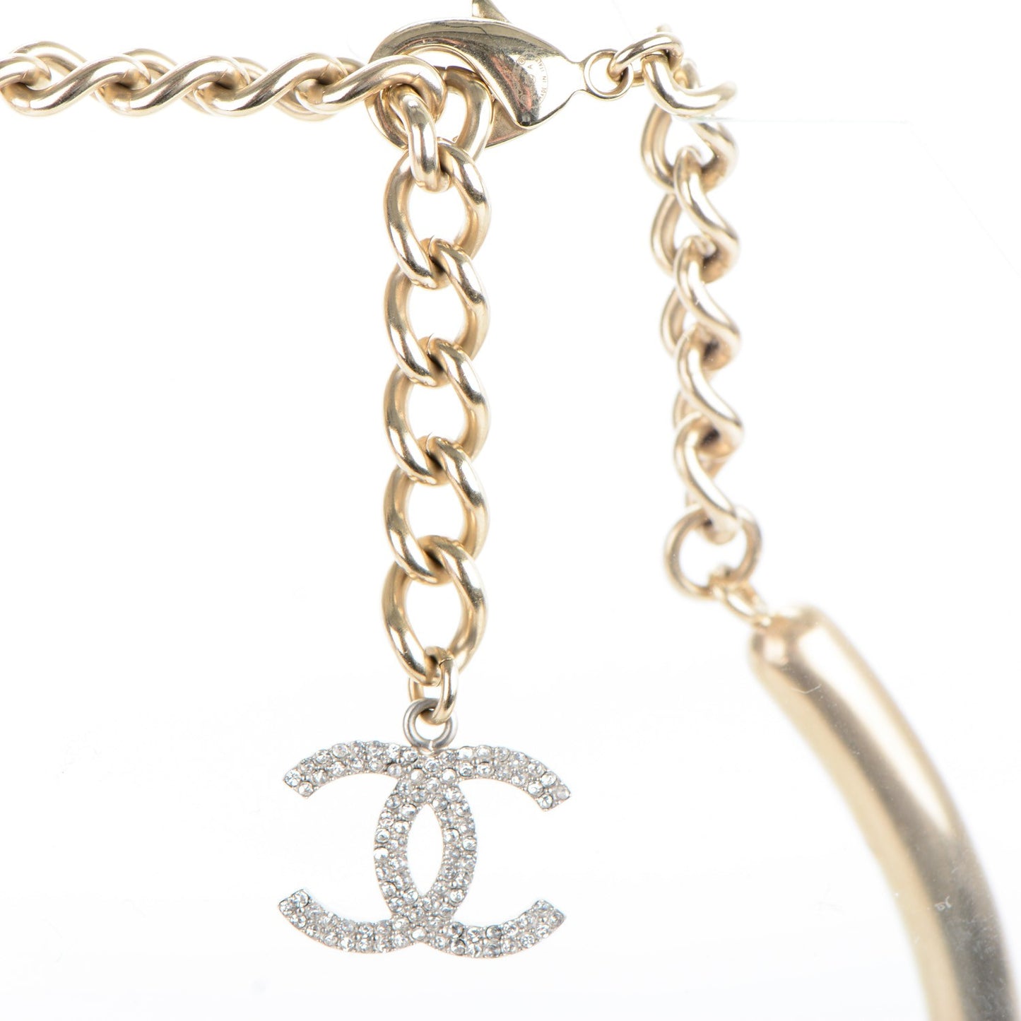 Crystal CC Choker Necklace Gold