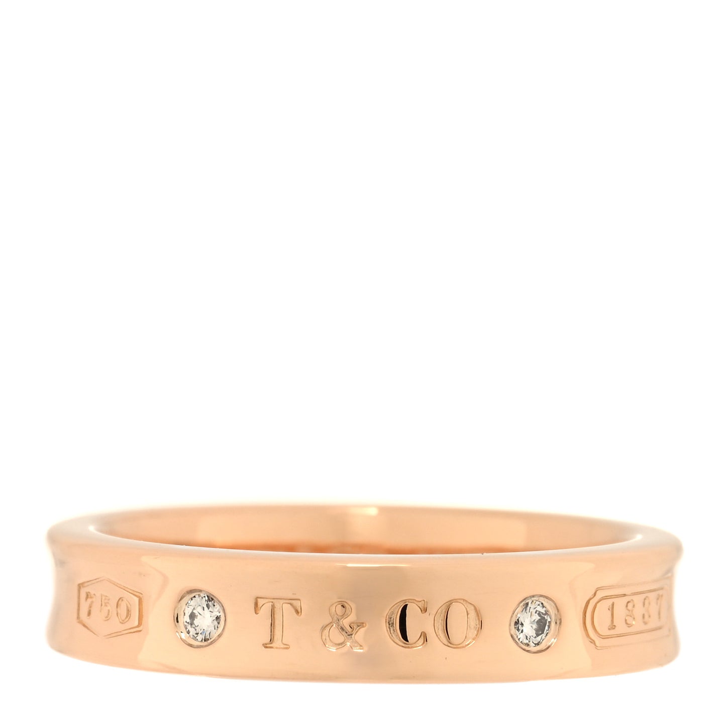 18K Rose Gold Diamond Narrow 1837 Ring 50 5.5