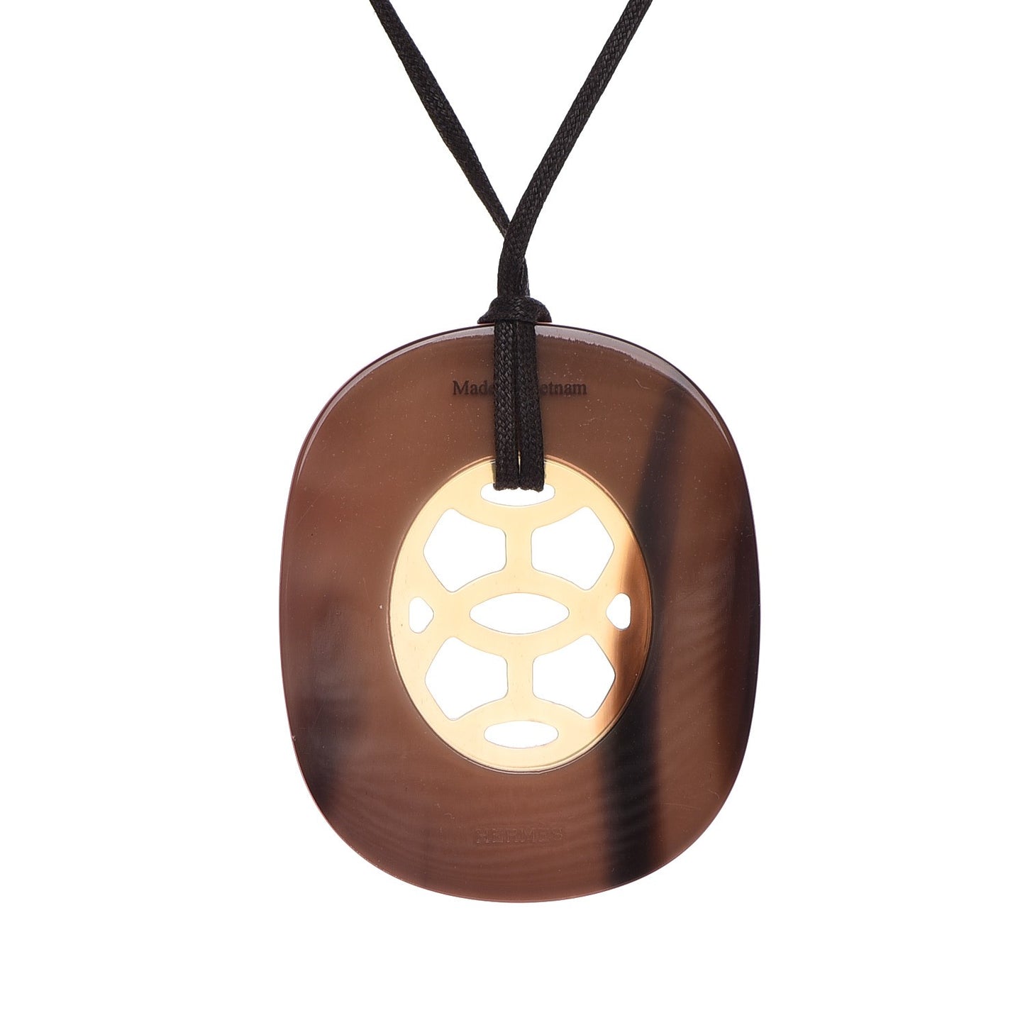Buffalo Horn Lacquer Lift Necklace GM Meringue