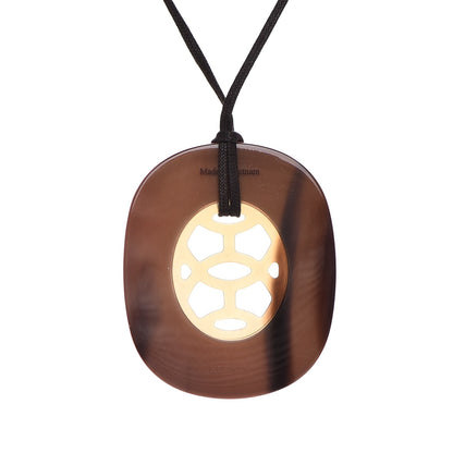 Hermes Buffalo Horn Lacquer Lift Necklace GM Meringue 3 of 5