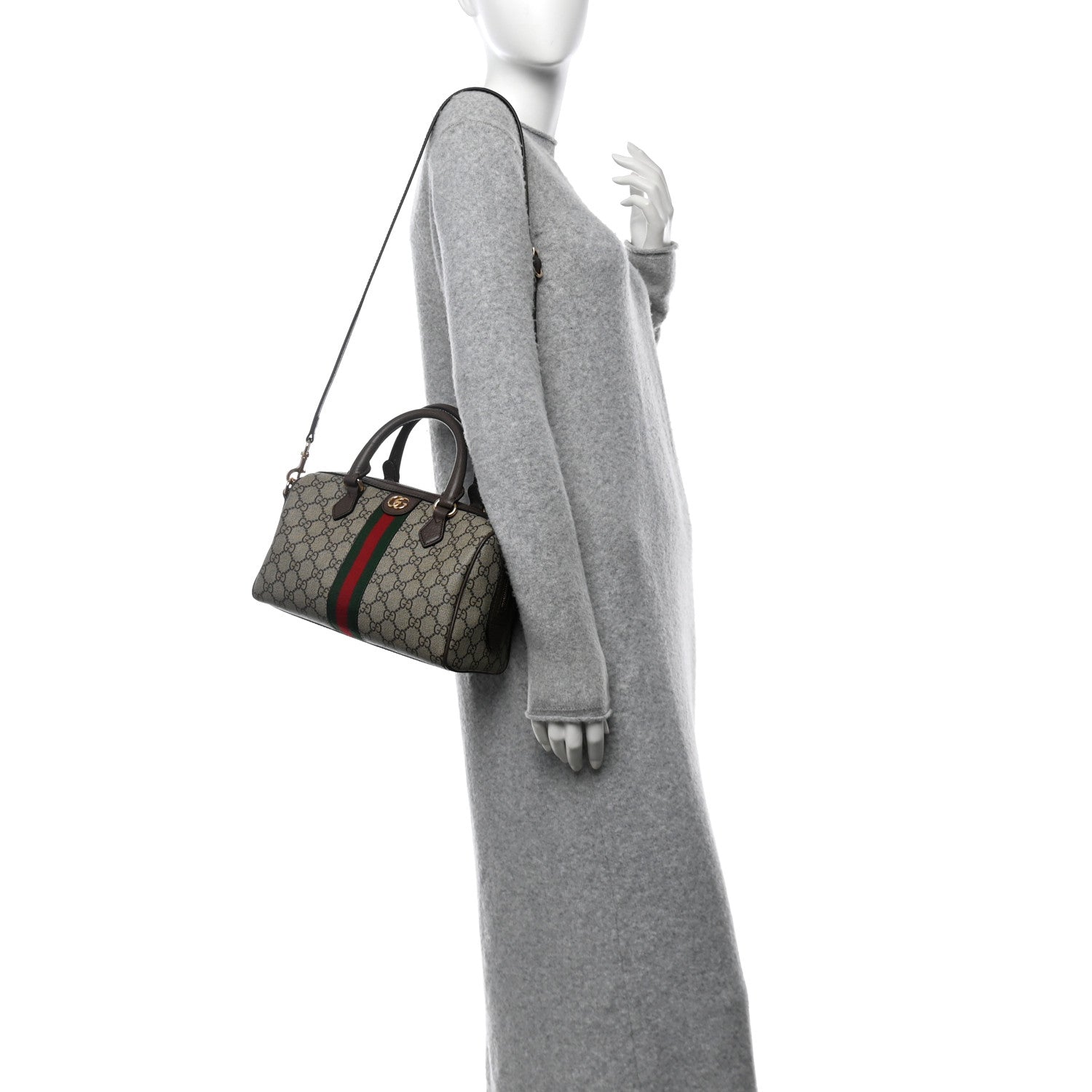 Gucci GG Supreme Monogram Web Small Ophidia Top Handle Bag Beige Ebony 2 of 11