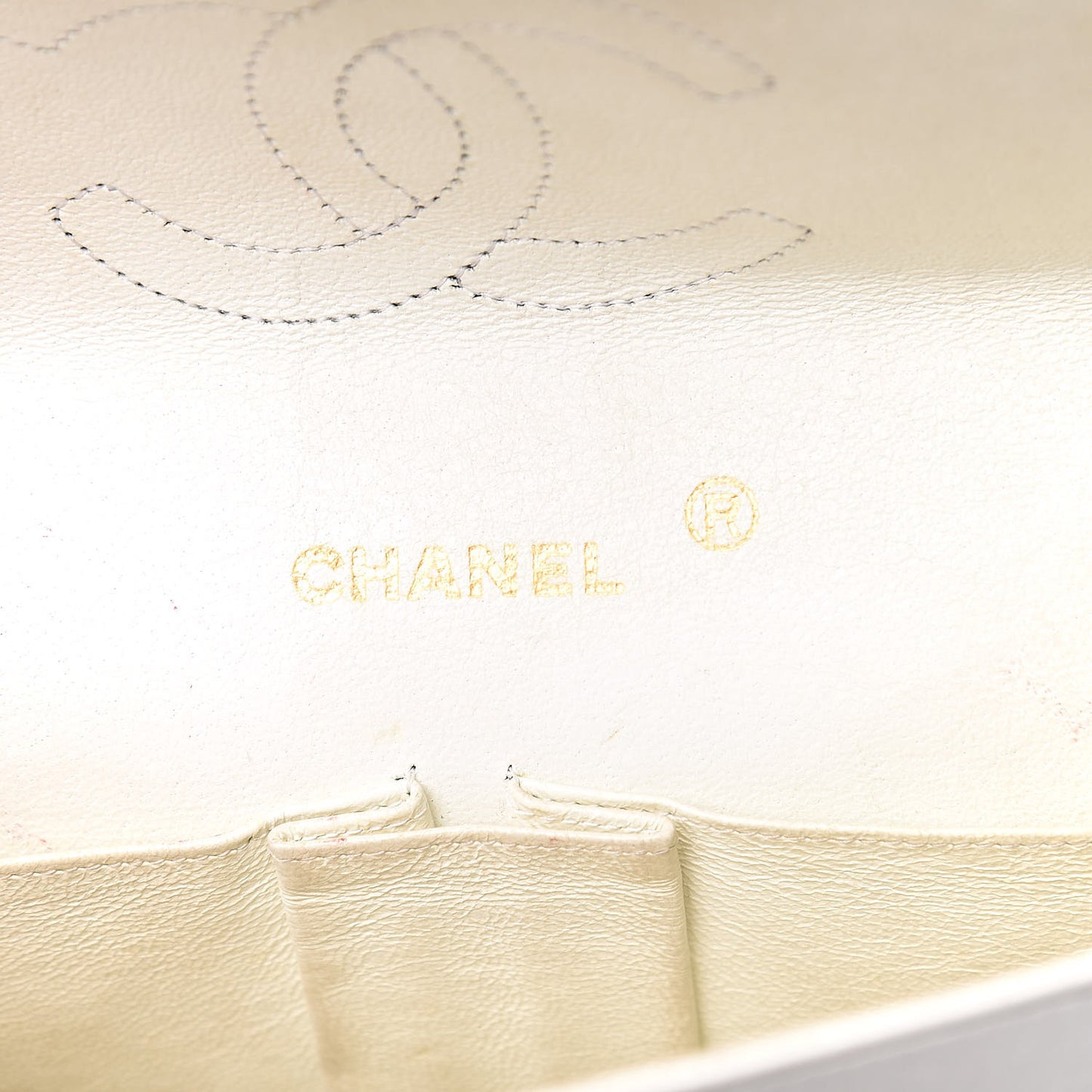 Lambskin Quilted Medium Double Flap White