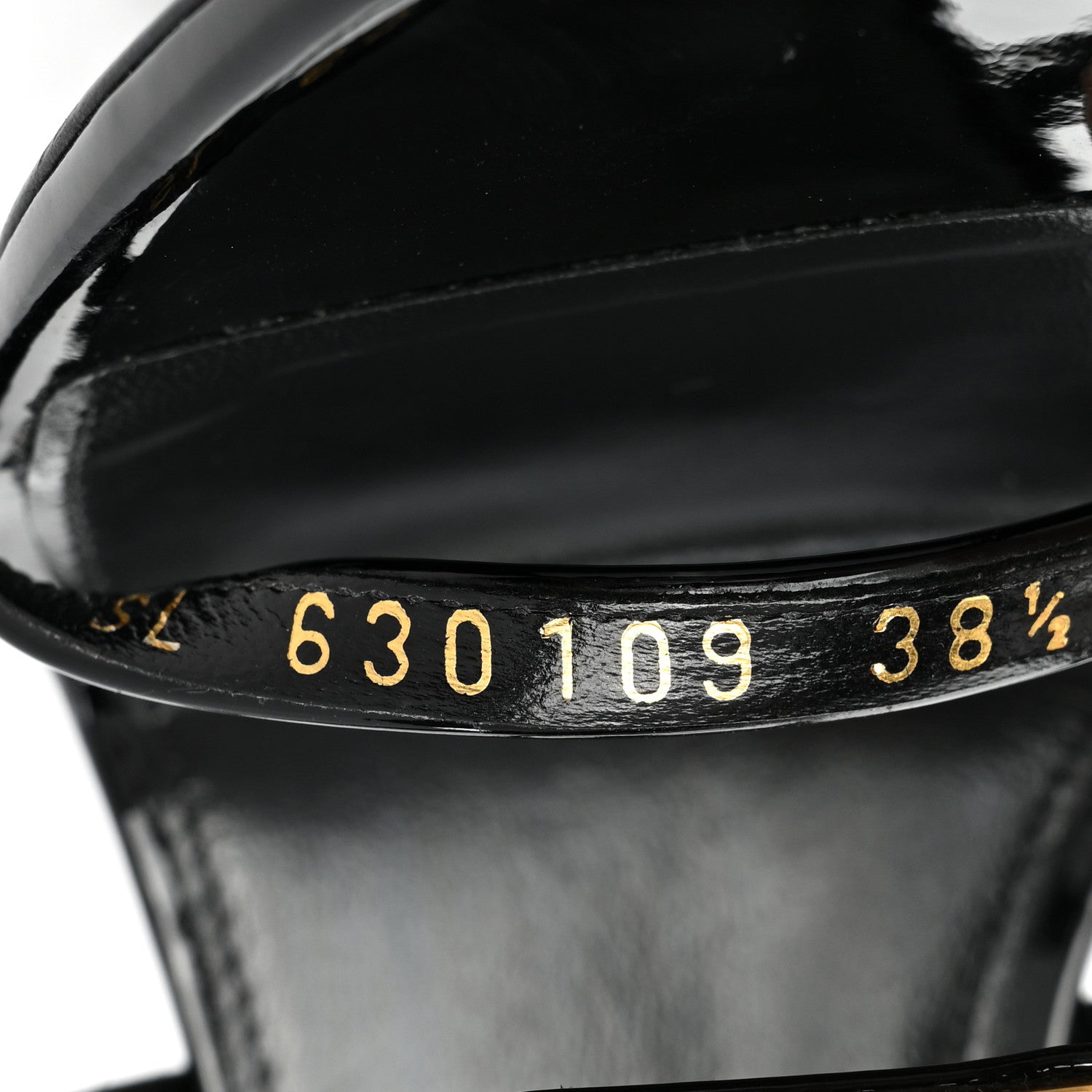 Saint Laurent Calfskin Cassandra 110 Sandals 38.5 Black Gold 8 of 14