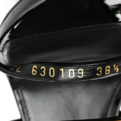 Saint Laurent Calfskin Cassandra 110 Sandals 38.5 Black Gold 8 of 14