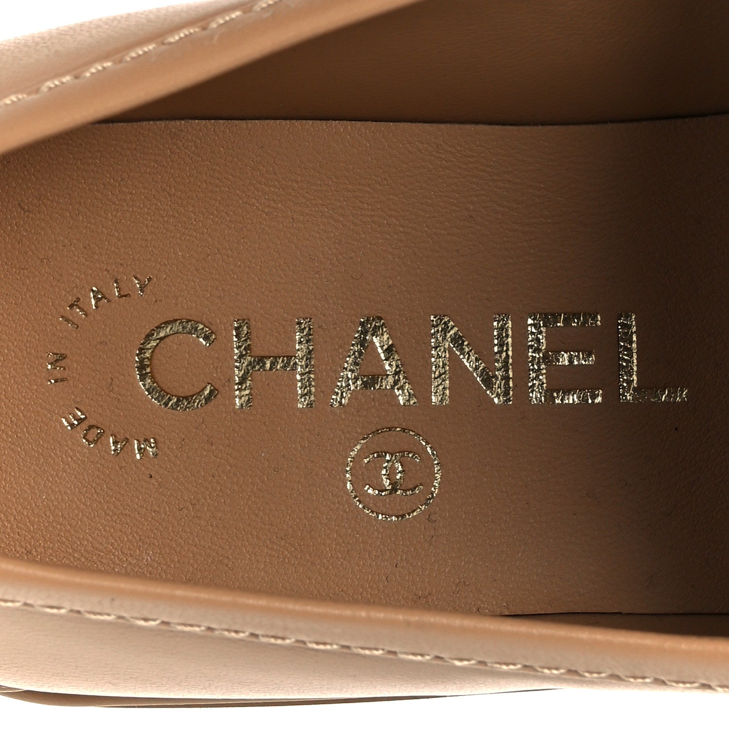 Chanel Lambskin Quilted CC Turnlock Moccasins 38 Beige 7 of 9