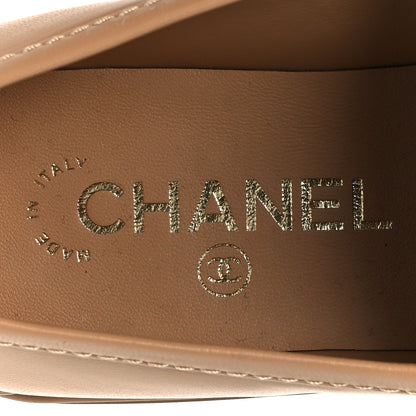 Chanel Lambskin Quilted CC Turnlock Moccasins 38 Beige 7 of 9