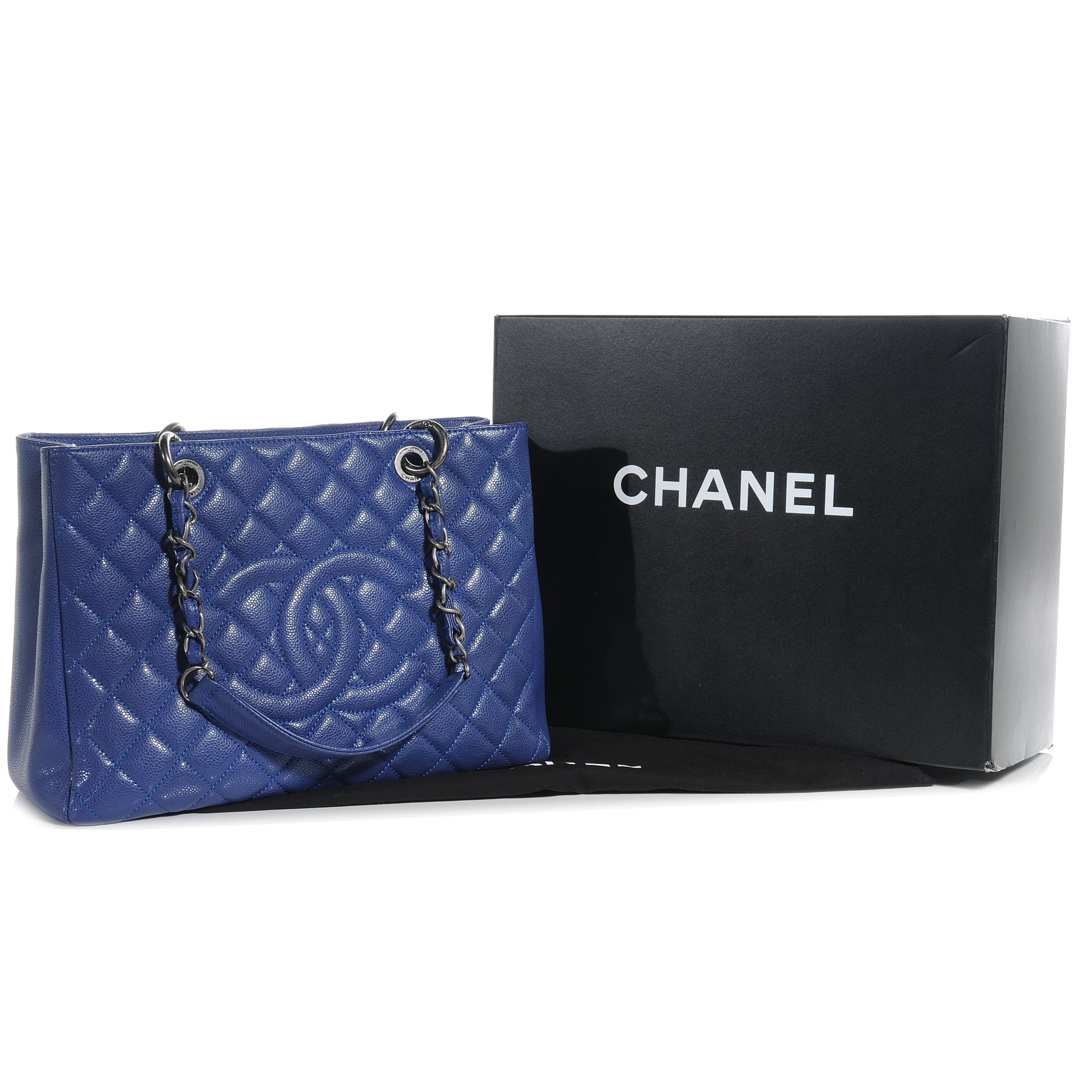 Chanel Caviar Grand Shopping Tote GST Blue 5 of 8