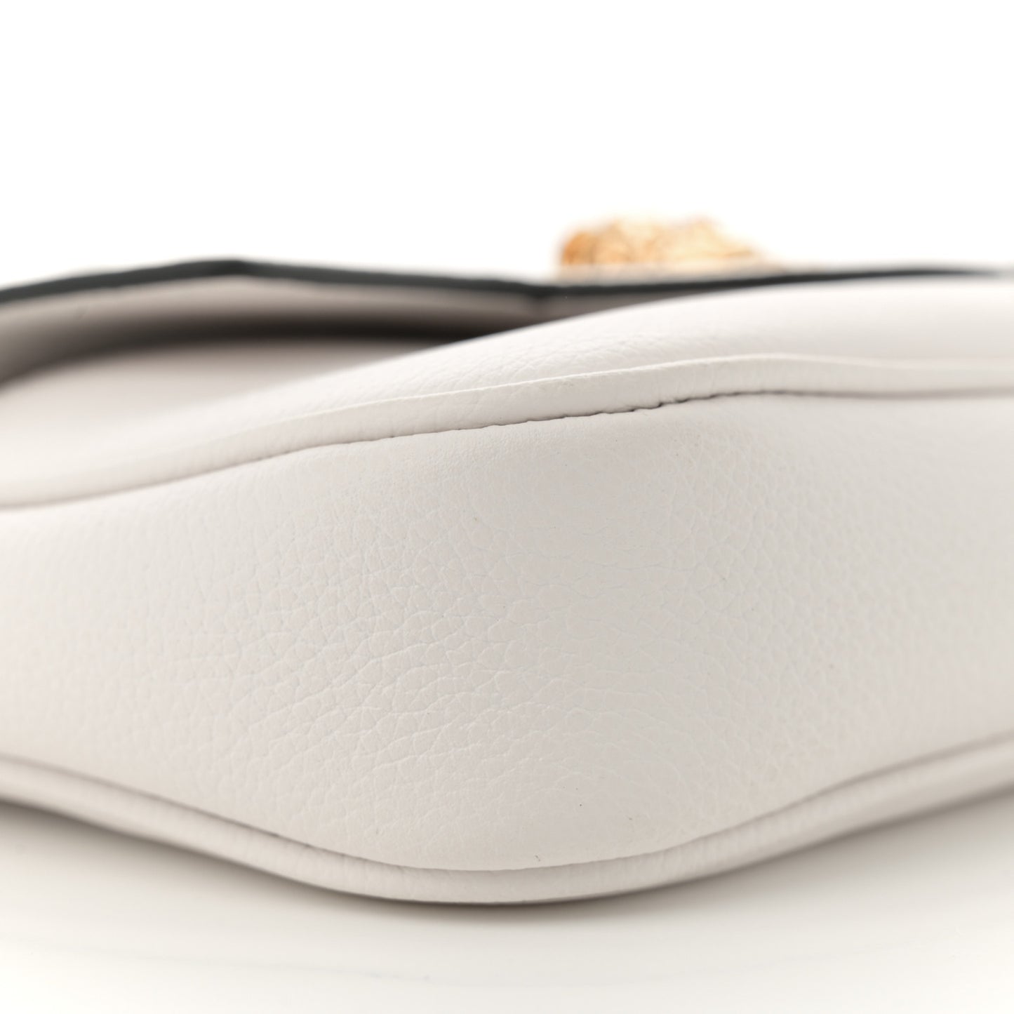 Grained Calfskin La Medusa Mini Crossbody Bag White