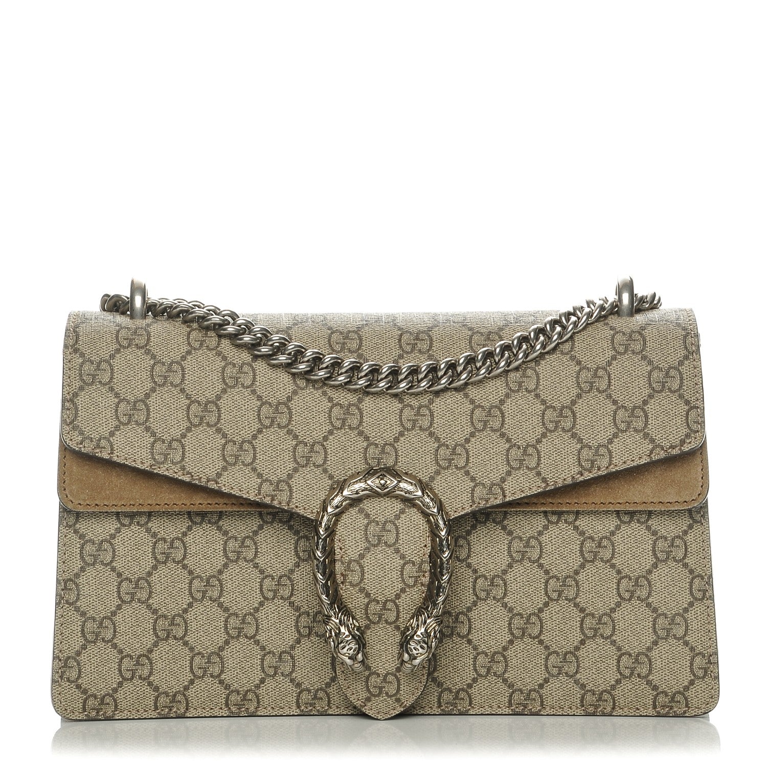Gucci GG Supreme Monogram Small Dionysus Shoulder Bag Taupe 1 of 7