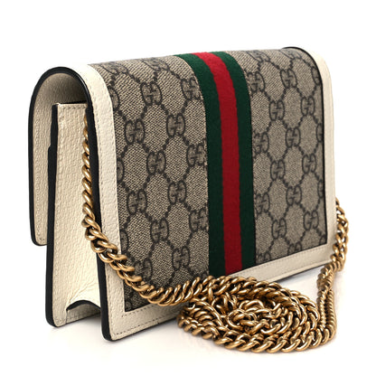 Gucci GG Supreme Monogram Web Queen Margaret Chain Wallet White 3 of 10