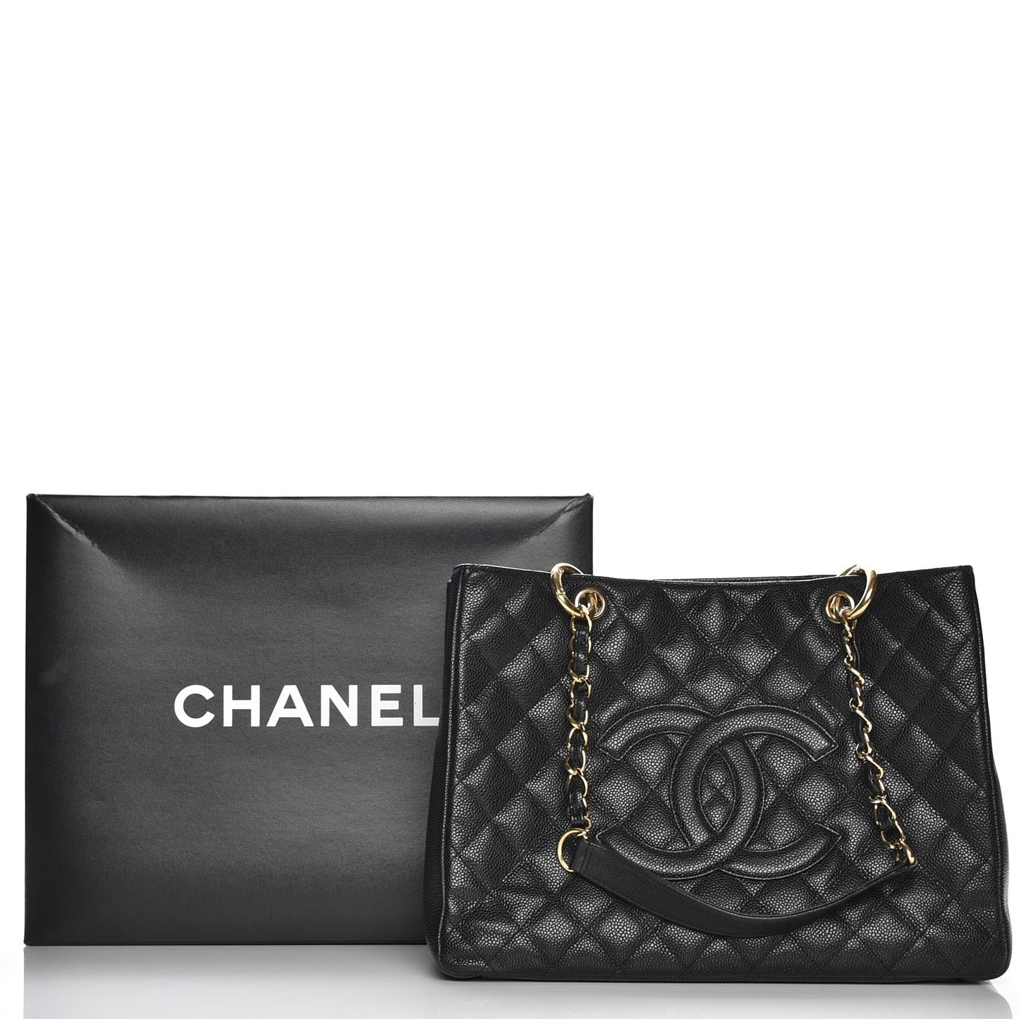 Caviar Quilted Grand Shopping Tote GST Black