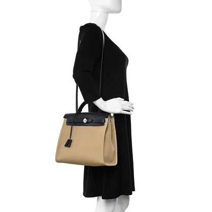 Hermes Vache Hunter Toile Herbag Zip 31 PM Trench Bleu Indigo 2 of 14