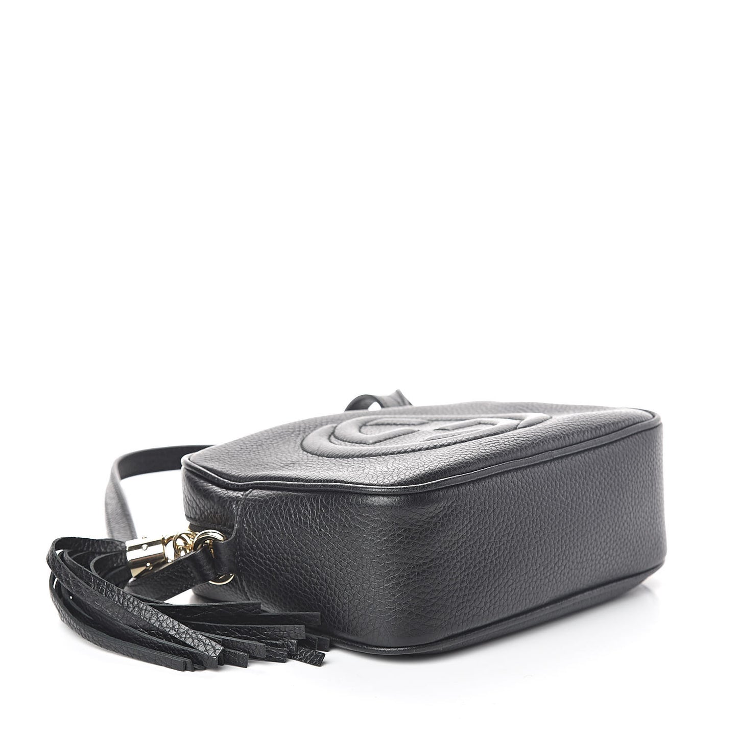 Pebbled Calfskin Small Soho Disco Bag Black