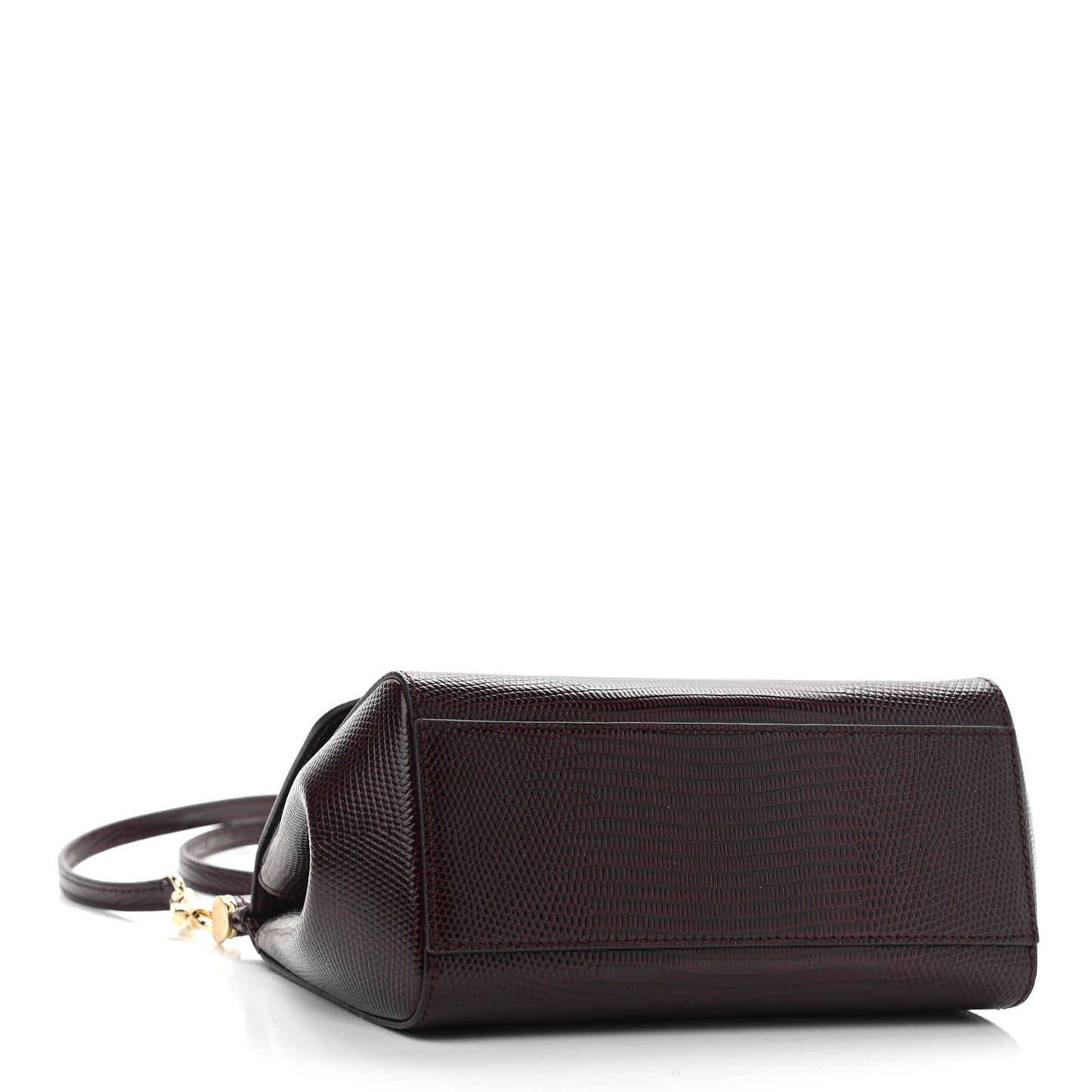Lizard Calfskin Embossed Small Miss Sicily Satchel Burgundy