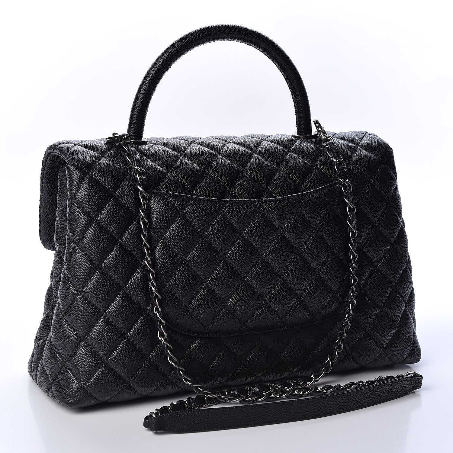 Chanel Caviar Quilted Medium Coco Handle Flap Black 2 of 9