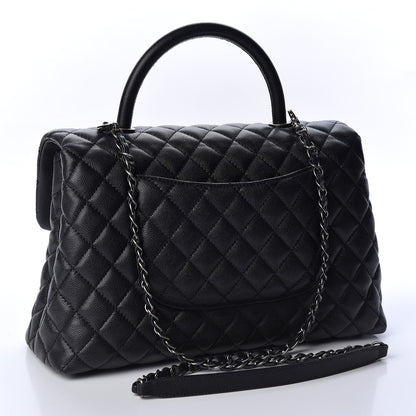 Chanel Caviar Quilted Medium Coco Handle Flap Black 2 of 9