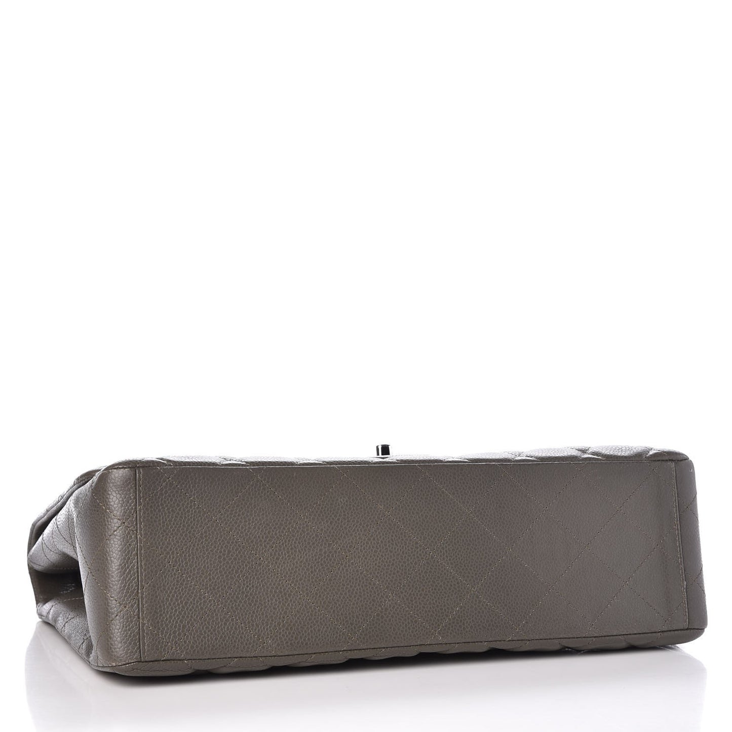 Caviar Quilted Maxi Single Flap Grey