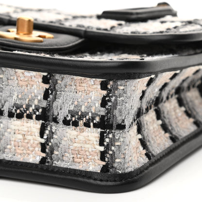 Chanel Tweed Calfskin School Memory Mini Top Handle Flap Ecru Grey Beige Black 10 of 11