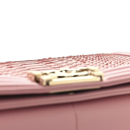 Chanel Snakeskin Medium Boy Flap Light Pink 11 of 11