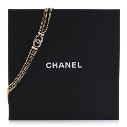 Chanel Crystal Chain Short Necklace Gold 6 of 6