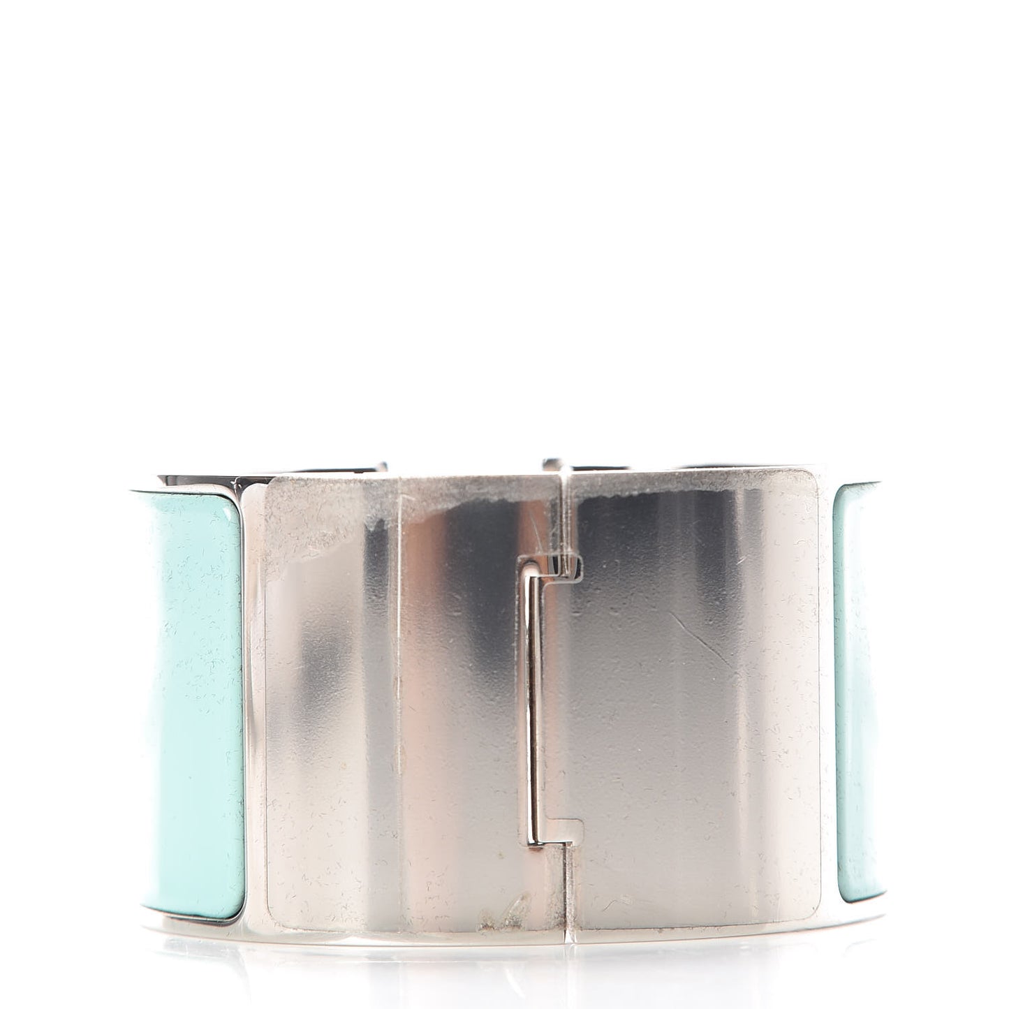Enamel Extra Wide Clic Clac H Bracelet GM Lagon Blanc