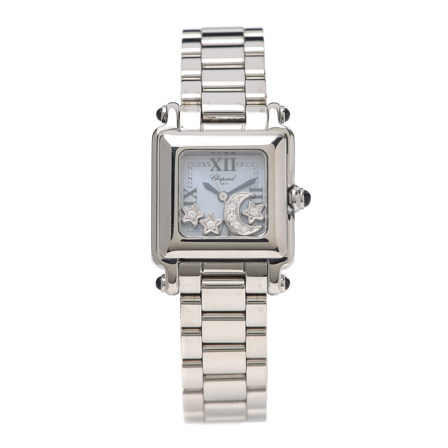 Stainless Steel Diamond Mother of Pearl 23mm Happy Sport Moon Star Quartz Watch