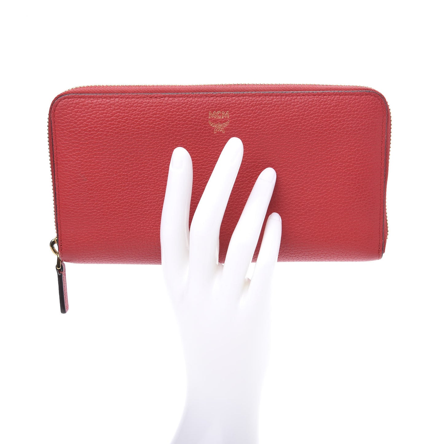 Calfskin Fontanellas Park Avenue Milla Zip Around Wallet Ruby Red