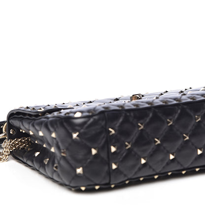 Valentino Garavani Lambskin Medium Rockstud Spike Shoulder Bag Black 7 of 10