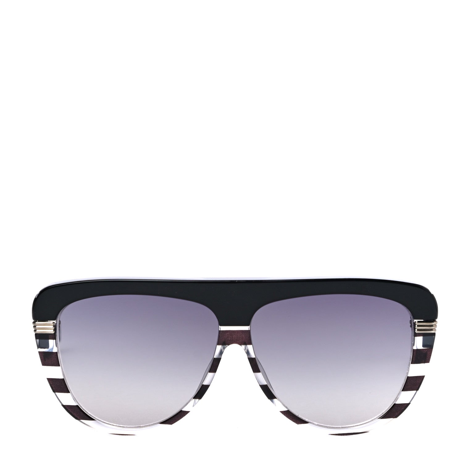 Christian Dior Acetate DiorCroisette1 Striped Sunglasses Black White Grey 4 of 9