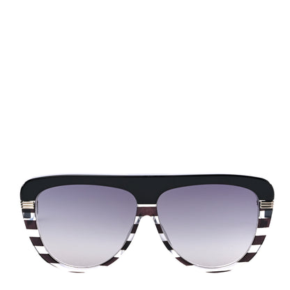 Christian Dior Acetate DiorCroisette1 Striped Sunglasses Black White Grey 4 of 9