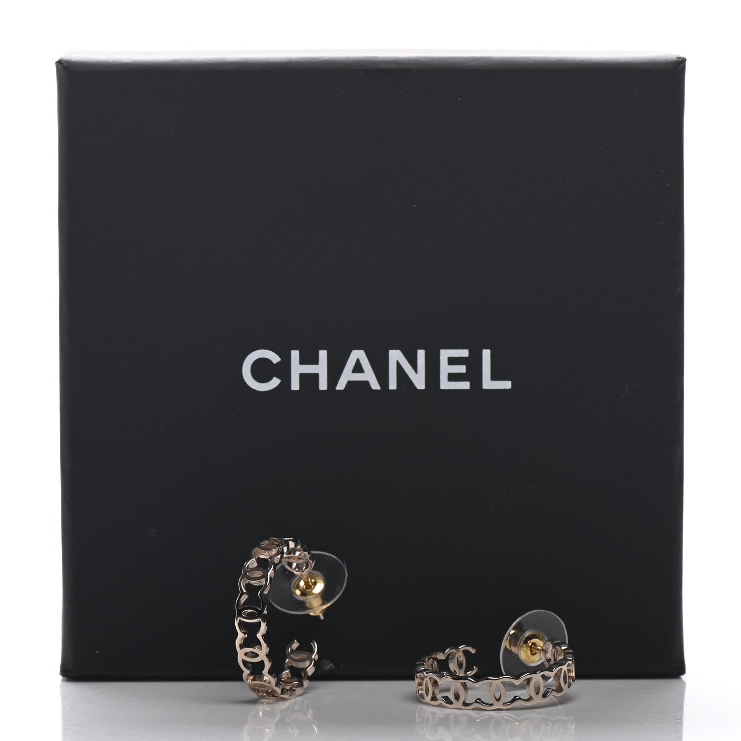 Chanel Metal CC Hoop Earrings Gold 5 of 5