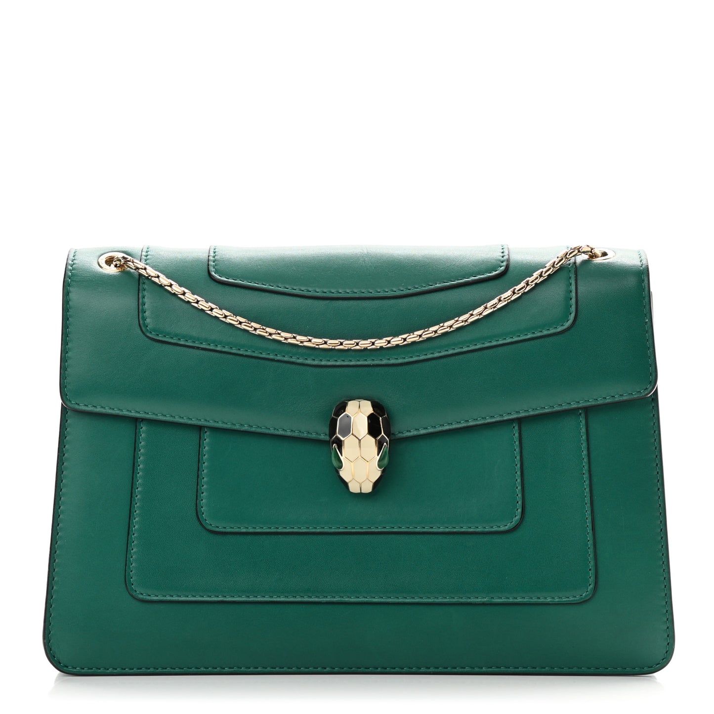 Calfskin Serpenti Forever Shoulder Bag Emerald Green