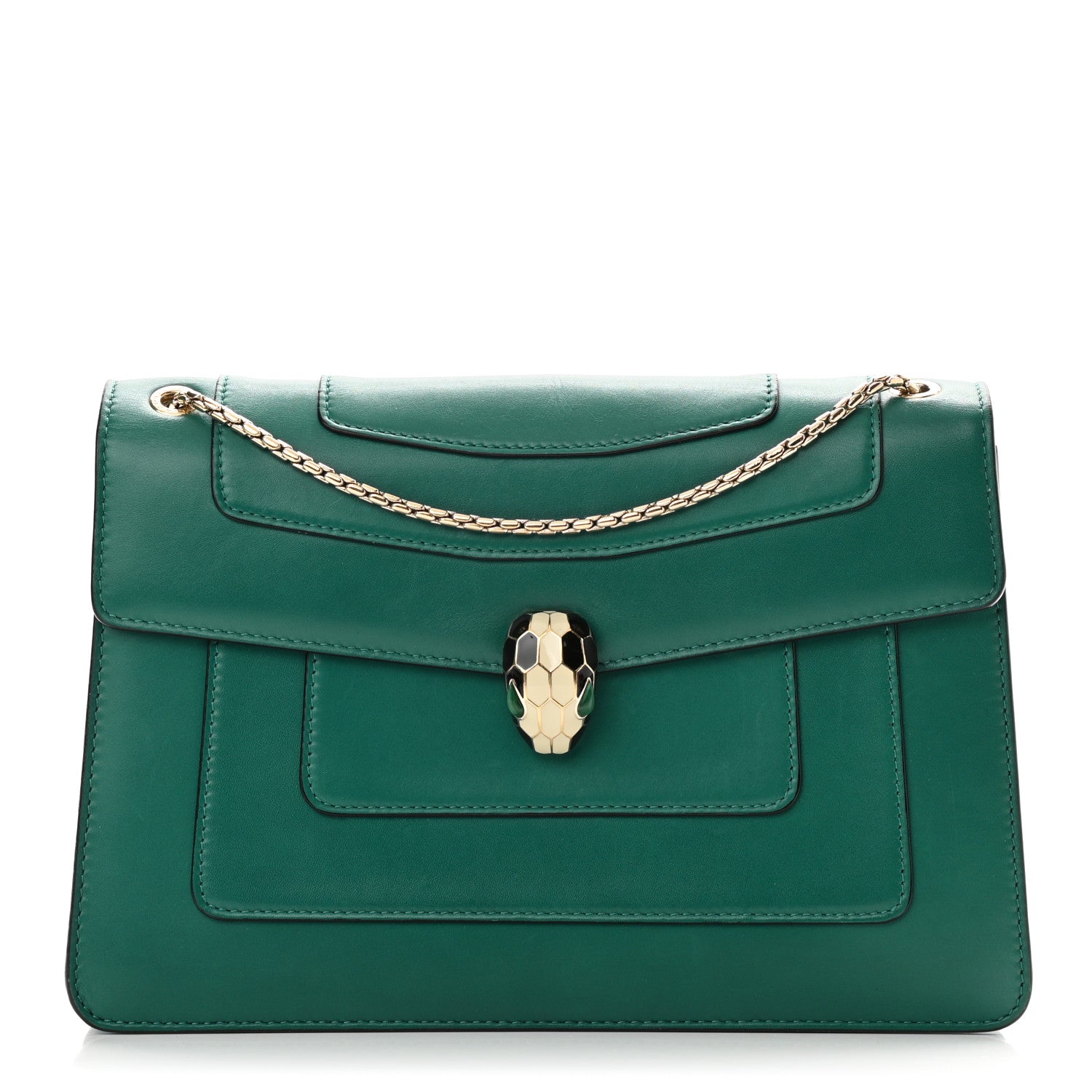 Bulgari Calfskin Serpenti Forever Shoulder Bag Emerald Green 1 of 12