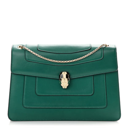 Bulgari Calfskin Serpenti Forever Shoulder Bag Emerald Green 1 of 12