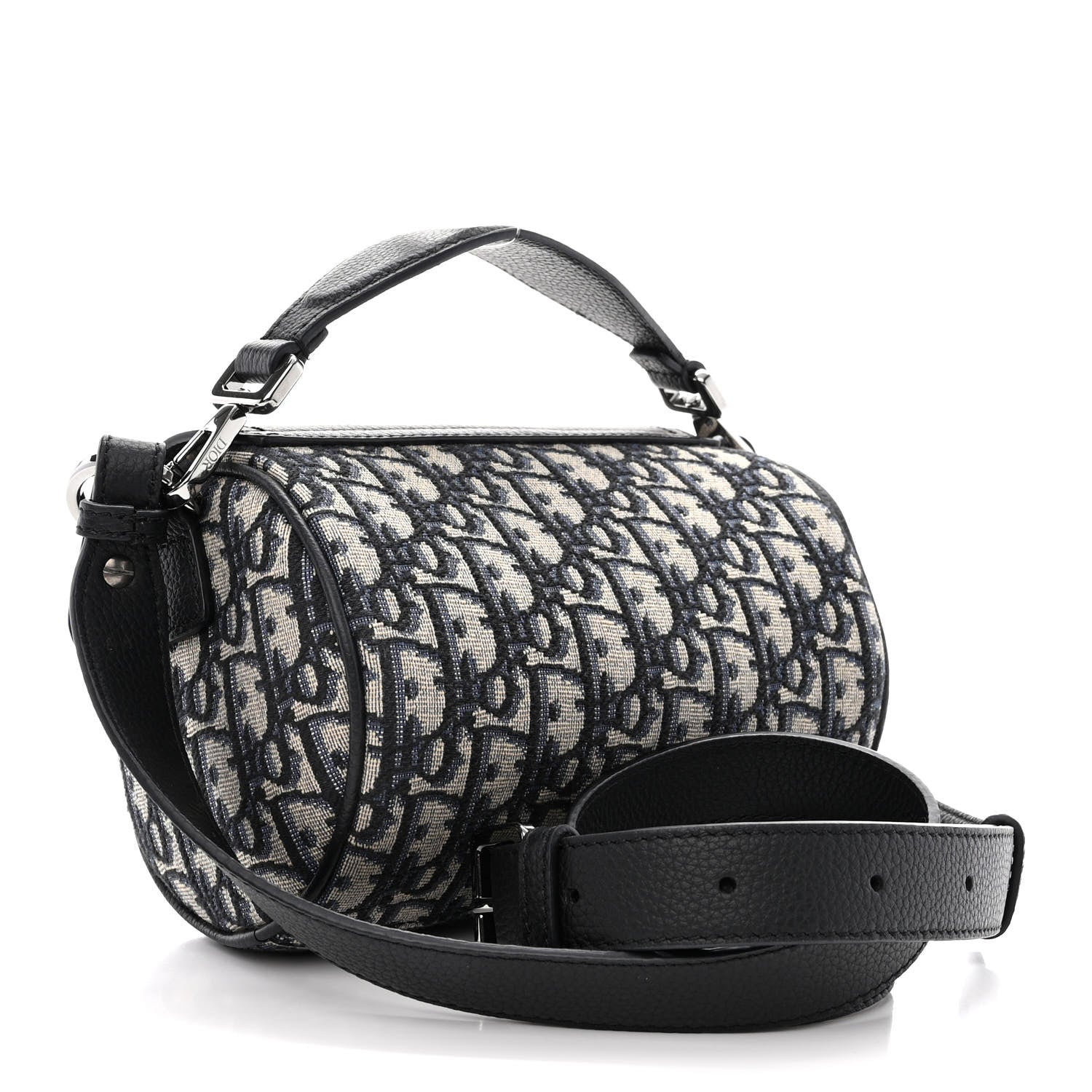 Christian Dior Oblique Mini Roller Saddle Bag With Strap Beige Black 3 of 11