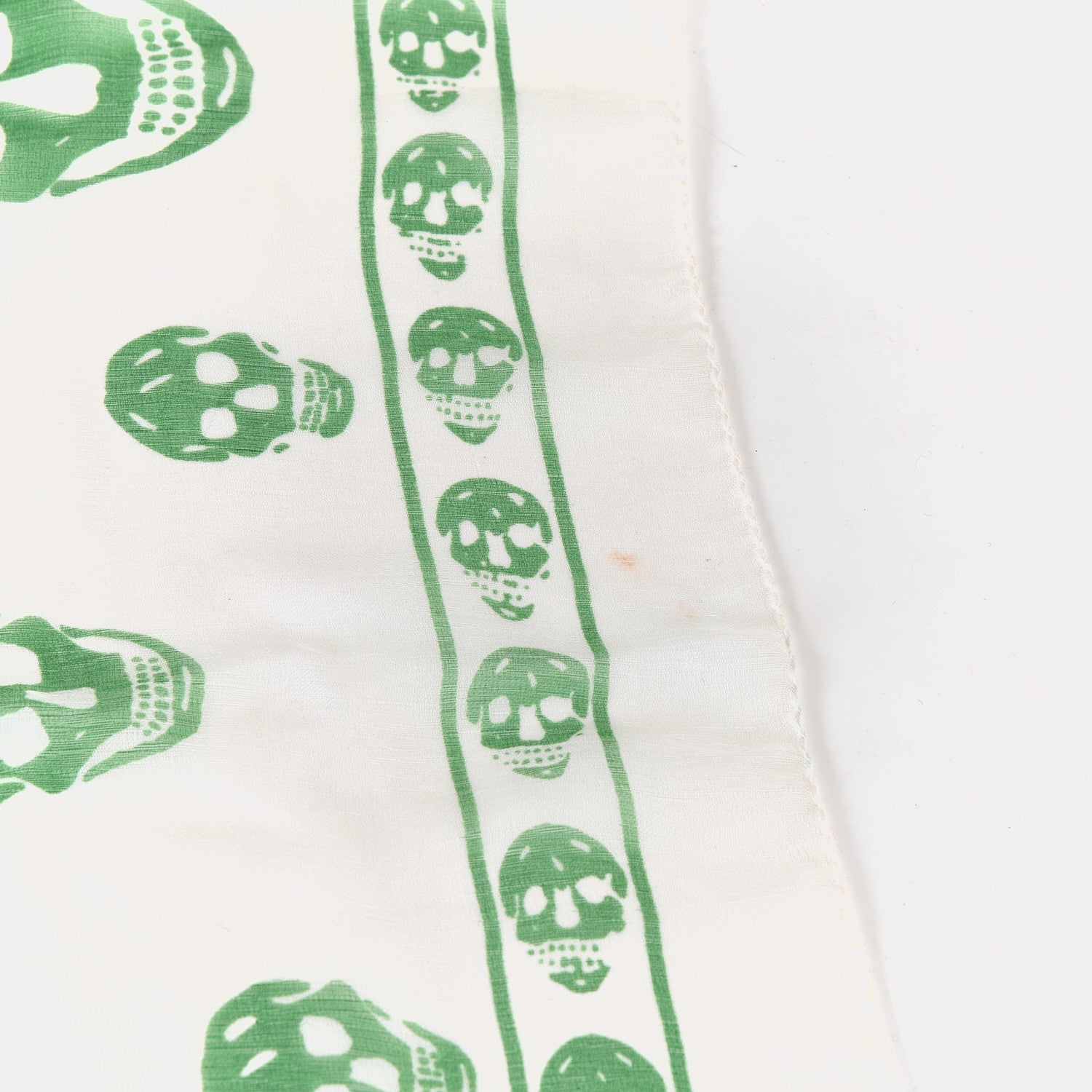 Alexander McQueen Silk Chiffon Skull Scarf Ivory Green 4 of 4