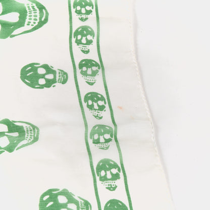 Alexander McQueen Silk Chiffon Skull Scarf Ivory Green 4 of 4