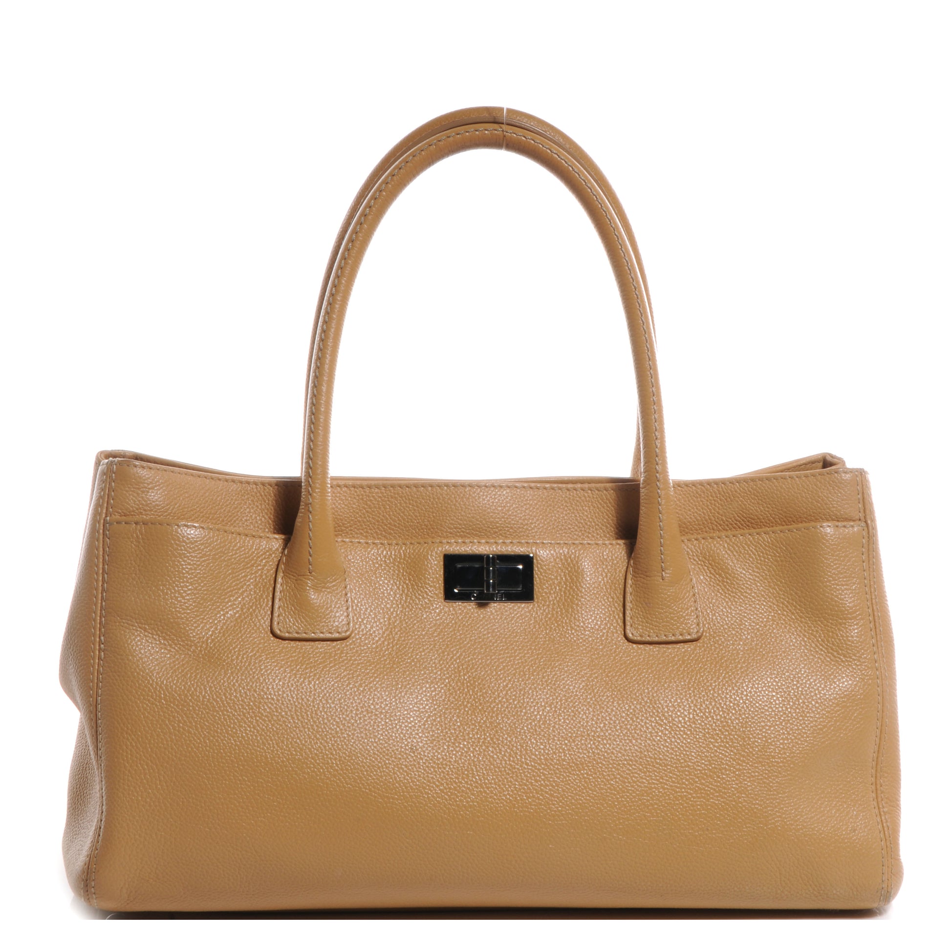 Chanel Caviar Mademoiselle Lock Cerf Shopper Tote Beige 1 of 8