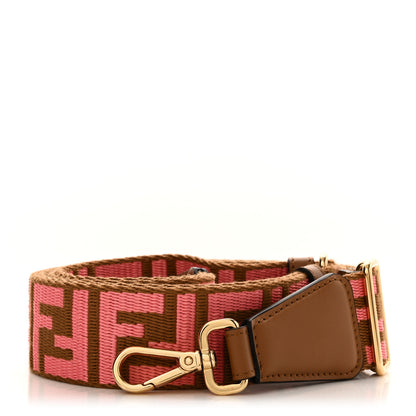Fendi Jacquard Ribbon Vitello King FF Bi-Color Intreccio Adjustable Strap You 1 of 4