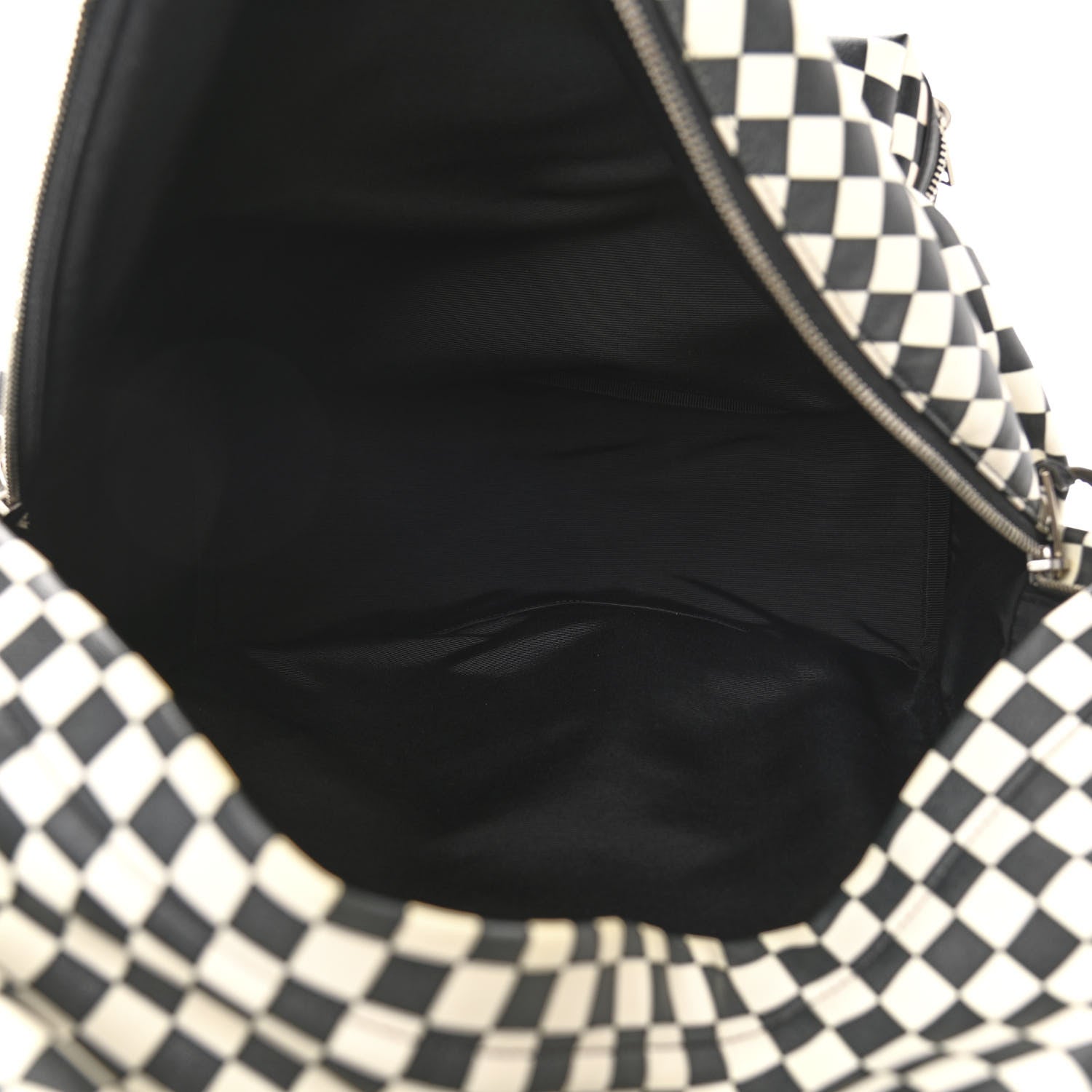 Saint Laurent Calfskin Checked Print Hunting Backpack Black White 5 of 11