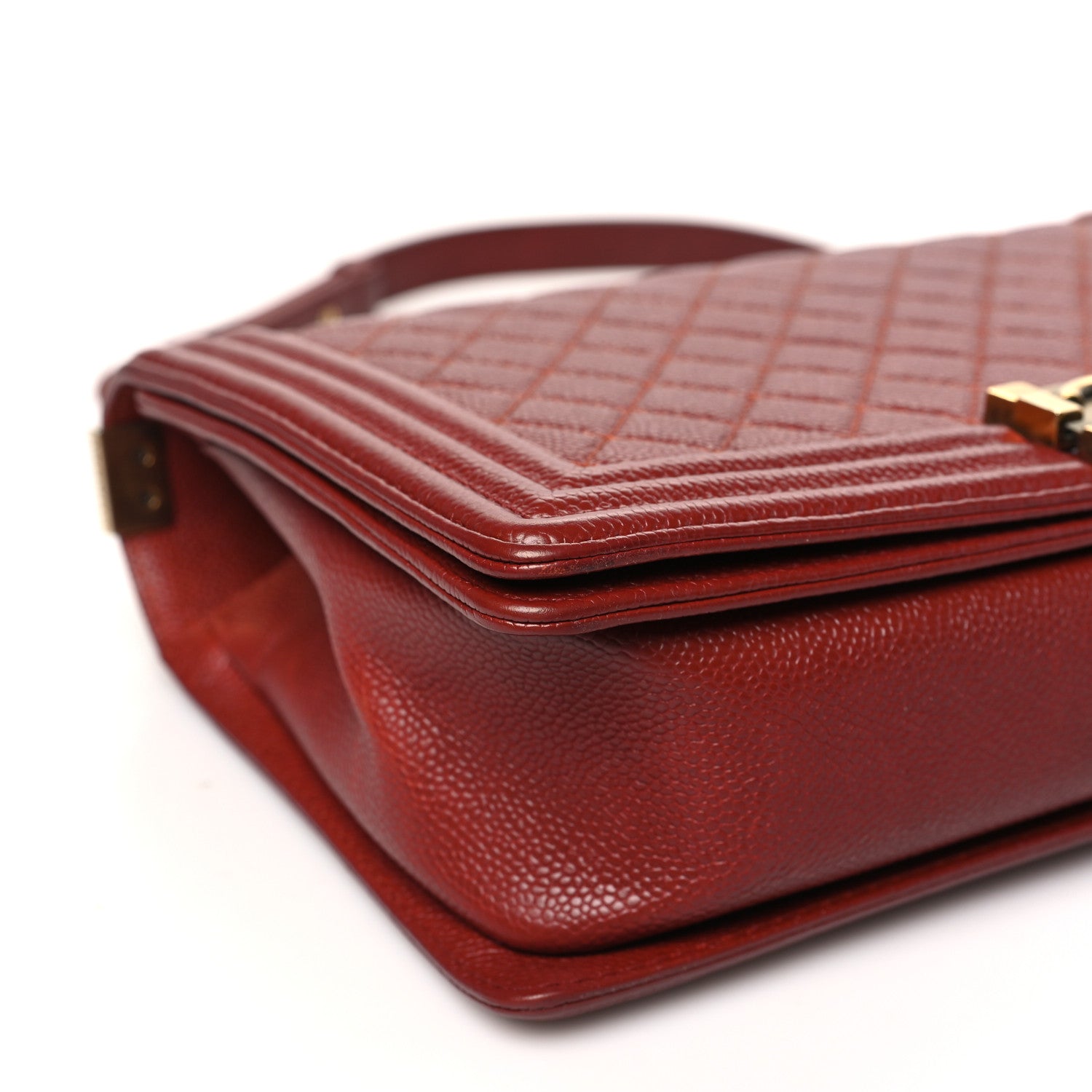 Chanel Caviar Quilted New Medium Boy Flap Dark Red 9 of 10