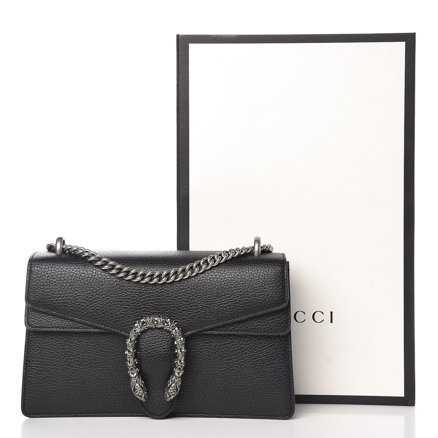 Pebbled Calfskin Small Dionysus Shoulder Bag Black