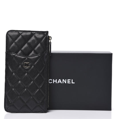 Chanel Caviar Quilted Classic Flat Wallet Pouch Black 9 of 9