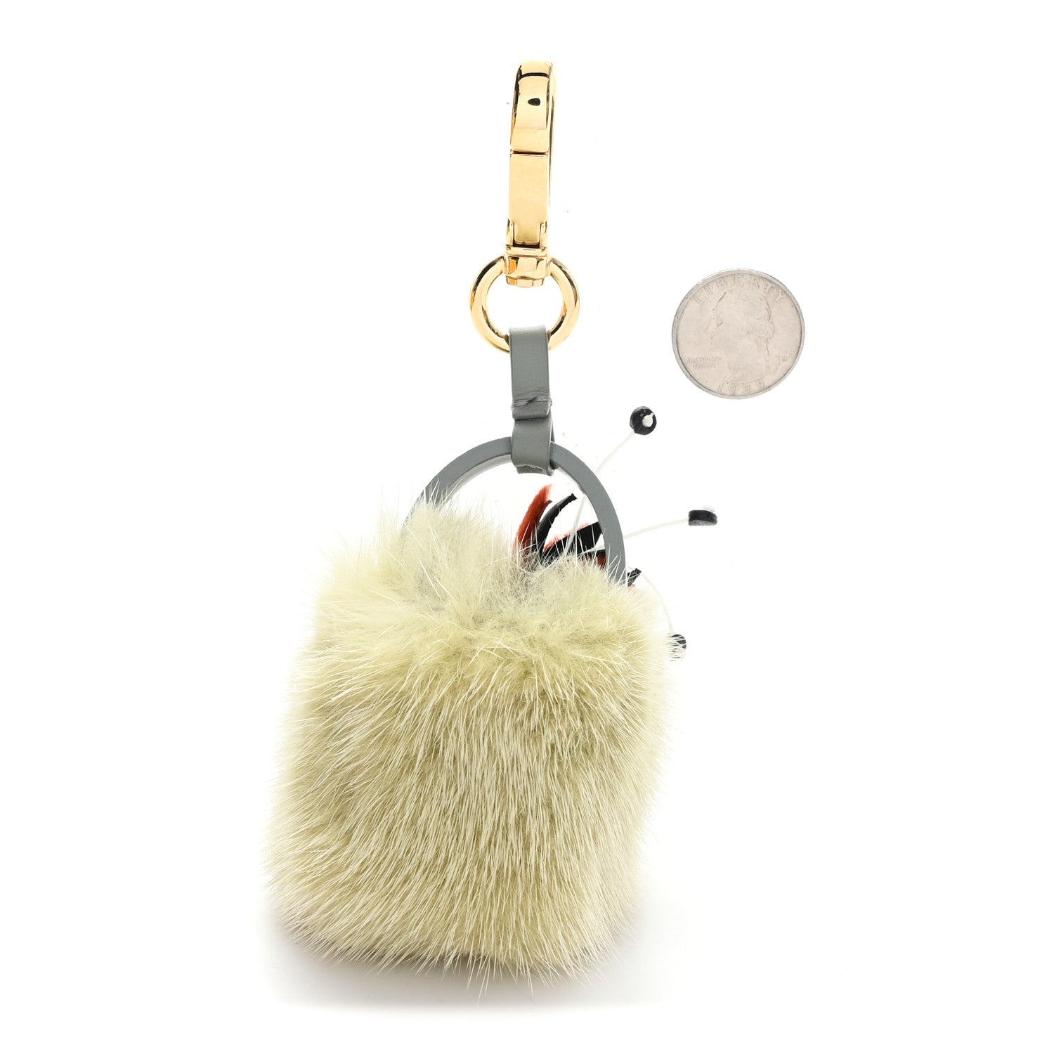 Fendi Mink Fur Vitello King Bouquet Perfume Holder Bag Charm