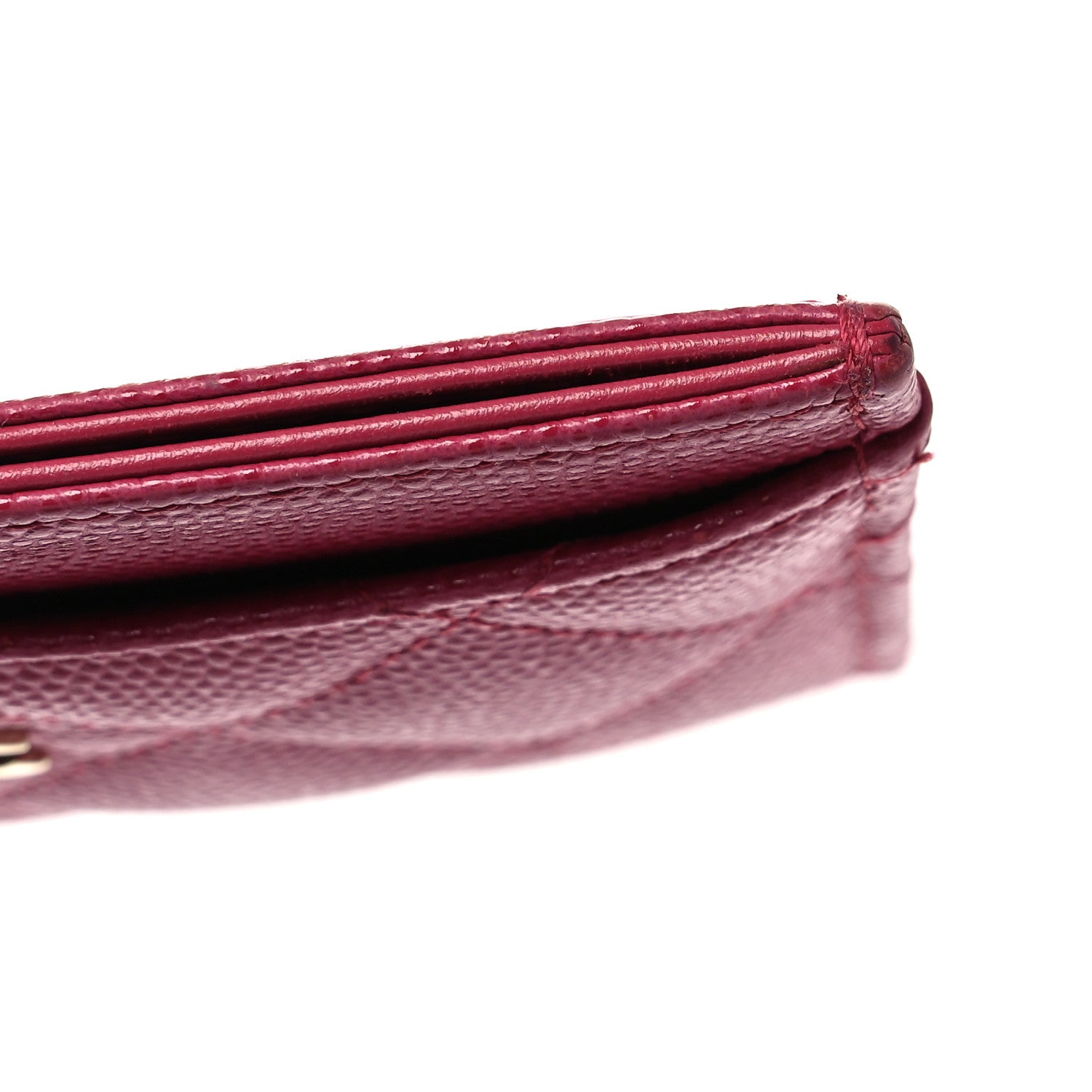 Chanel Caviar Quilted Card Holder Dark Pink 10 of 11