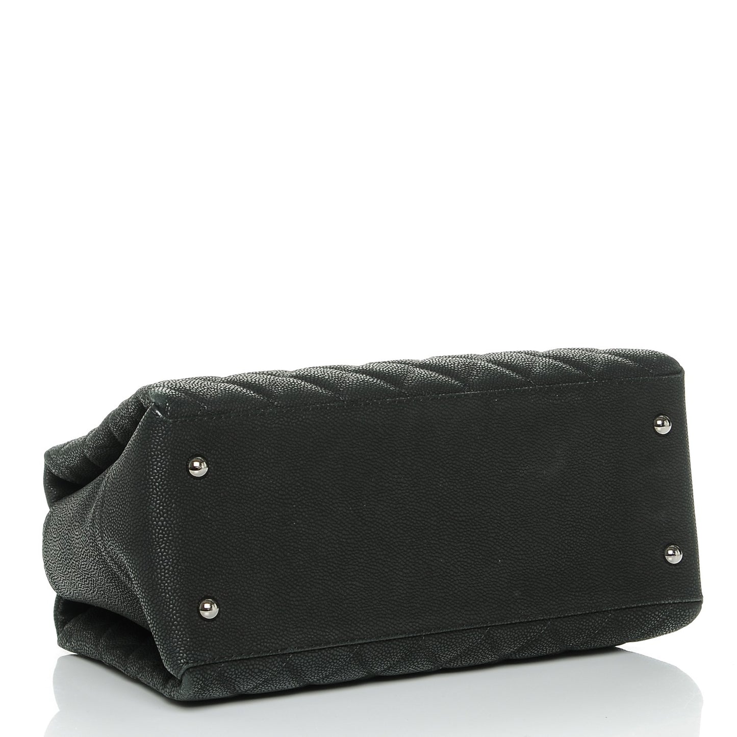 Iridescent Caviar Quilted Lady Pearly Tote Black